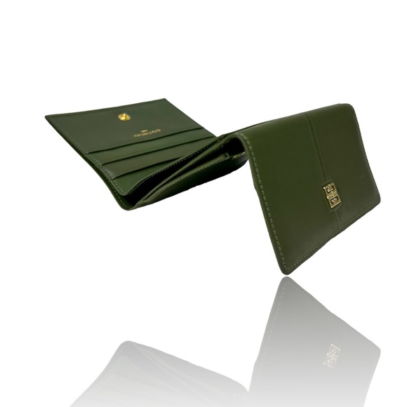 Givenchy Handbags - GIVENCHY BI-FOLD OLIVE GREEN LEATHER WALLET